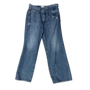 Pistola Crossover Baggy Wide‎ Leg Jeans Denim Blue Womens Size 31 Distressed